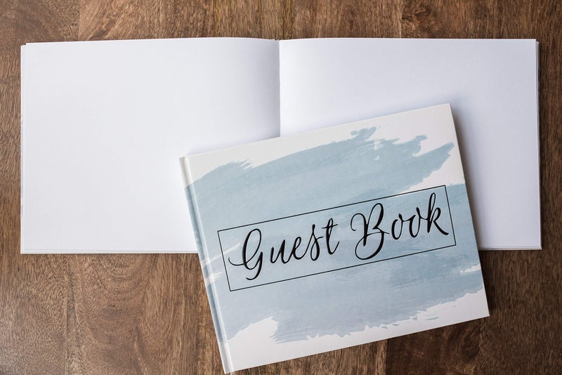 Paper 'n Such Wedding or Graduation Guest Book - Blue Polaroid Album Hardcover Photo Guestbook - Bridal, Baby Shower, Funeral, Vacation Homes, Blank Pages - Image 2